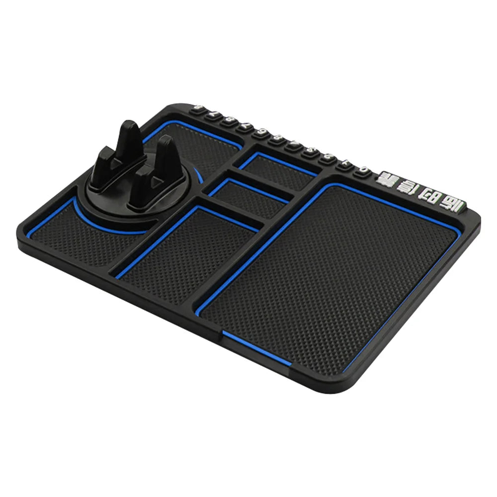 Multi-Function Car Silicone Parking Number Card, Anti-Slip Phone Pad & Dashboard Mat with Navigation Holder Support