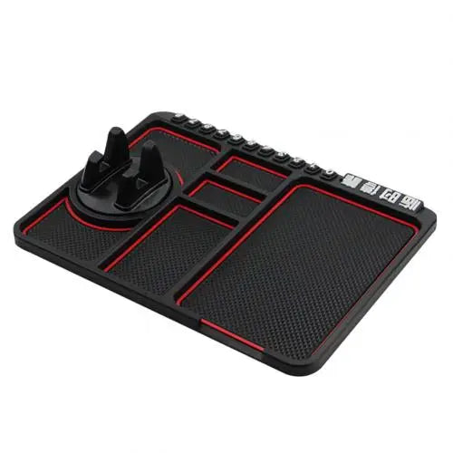 Multi-Function Car Silicone Parking Number Card, Anti-Slip Phone Pad & Dashboard Mat with Navigation Holder Support